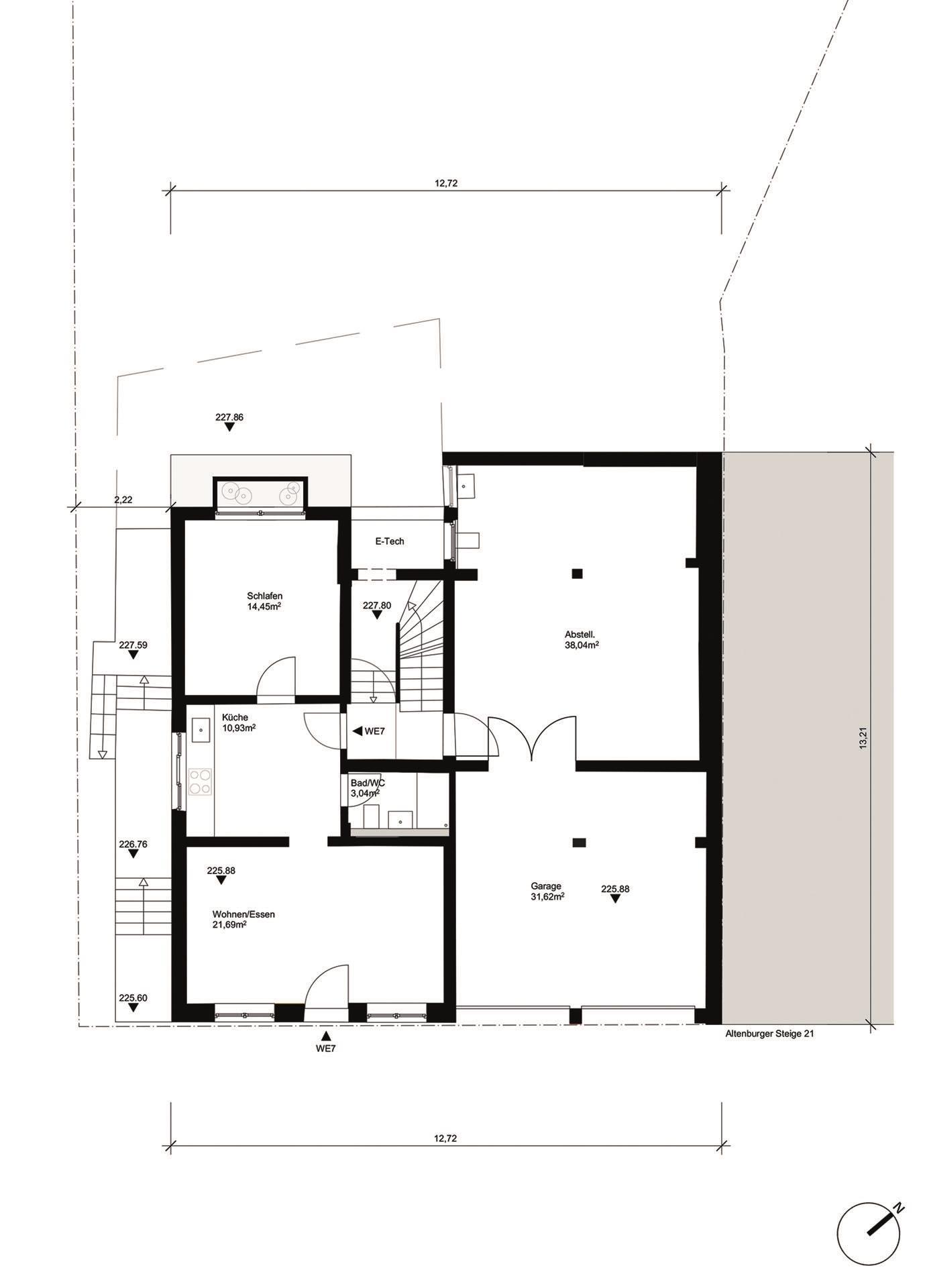 Grundriss-Skizze Souterrain