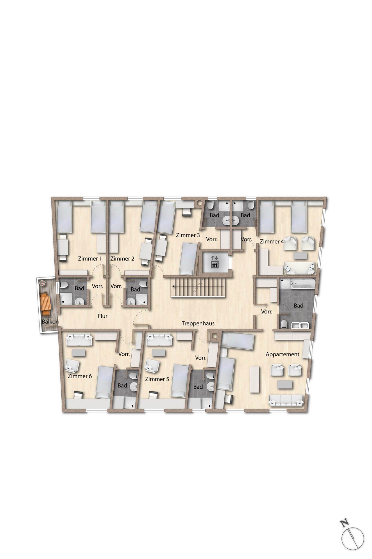 Grundriss-Skizze 2. Obergeschoss