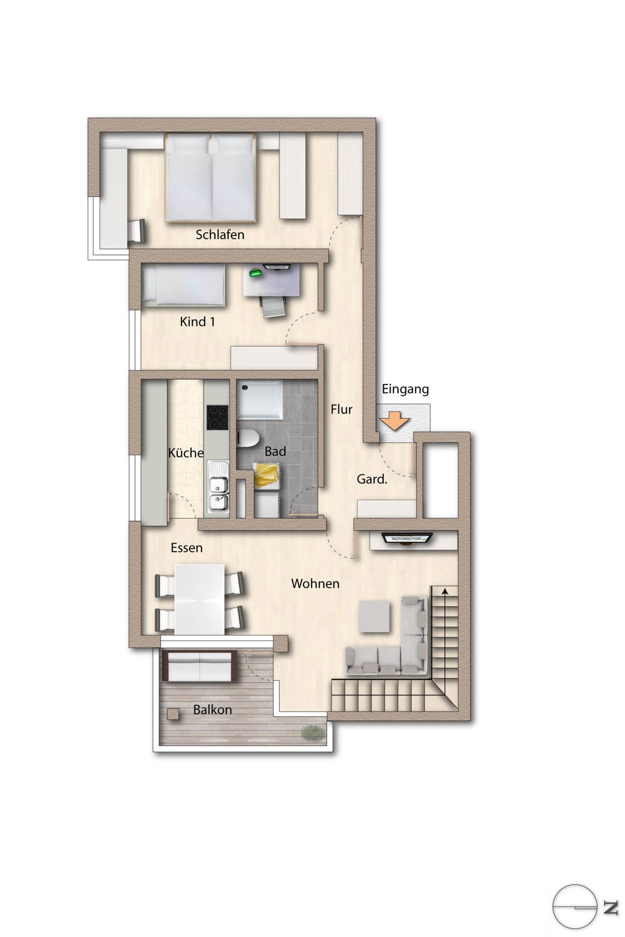 Grundriss-Skizze 3. Obergeschoss