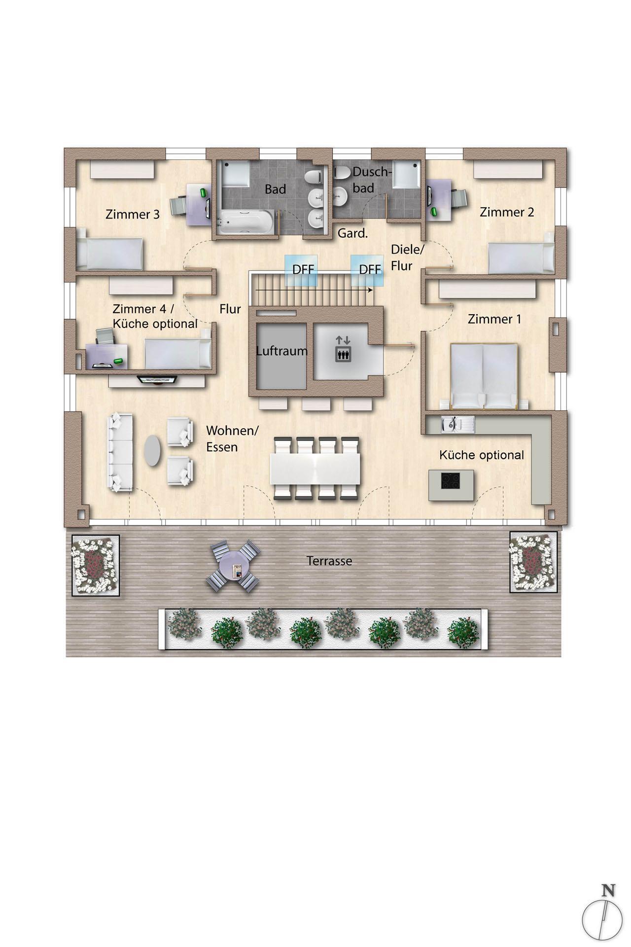 Grundriss-Skizze Wohnung optional