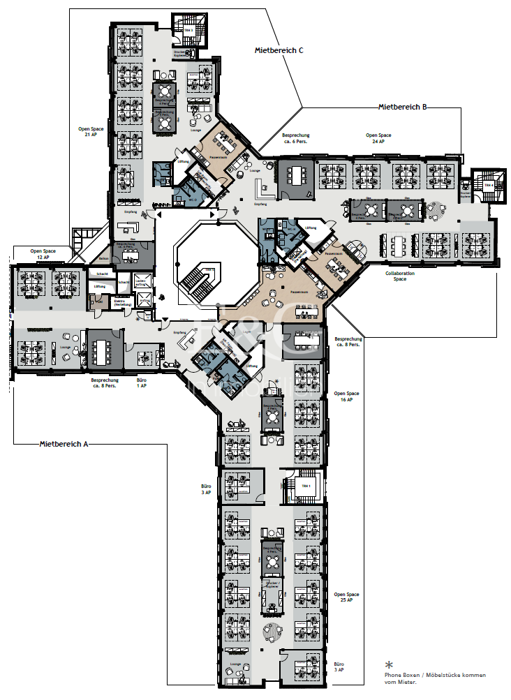 Haus 6, 3. Obergeschoss, MB 1,2,3