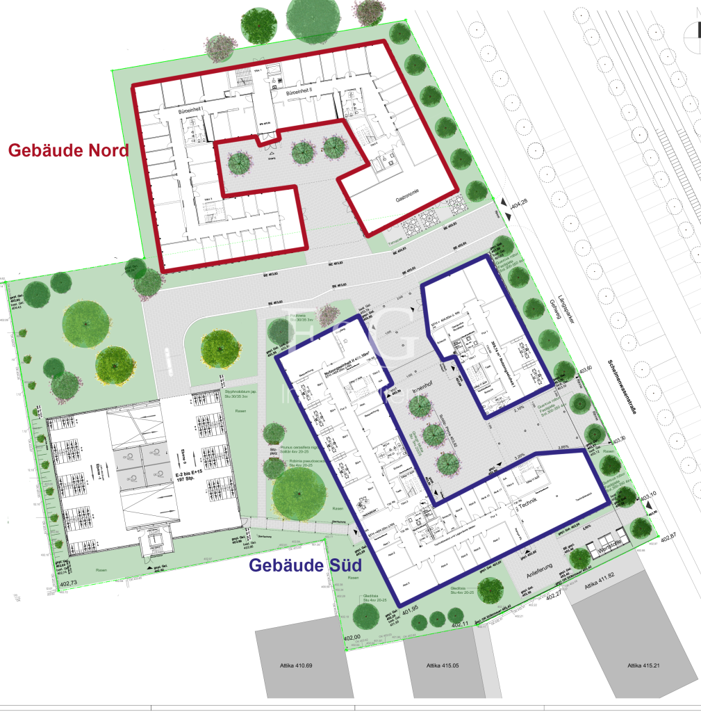 Freiflächenplan 1.+2. Bauabschnitt